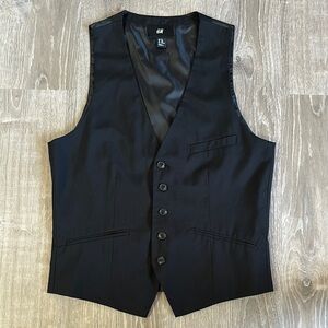 Men’s H&M Black Button-Up Vest - Size 38R